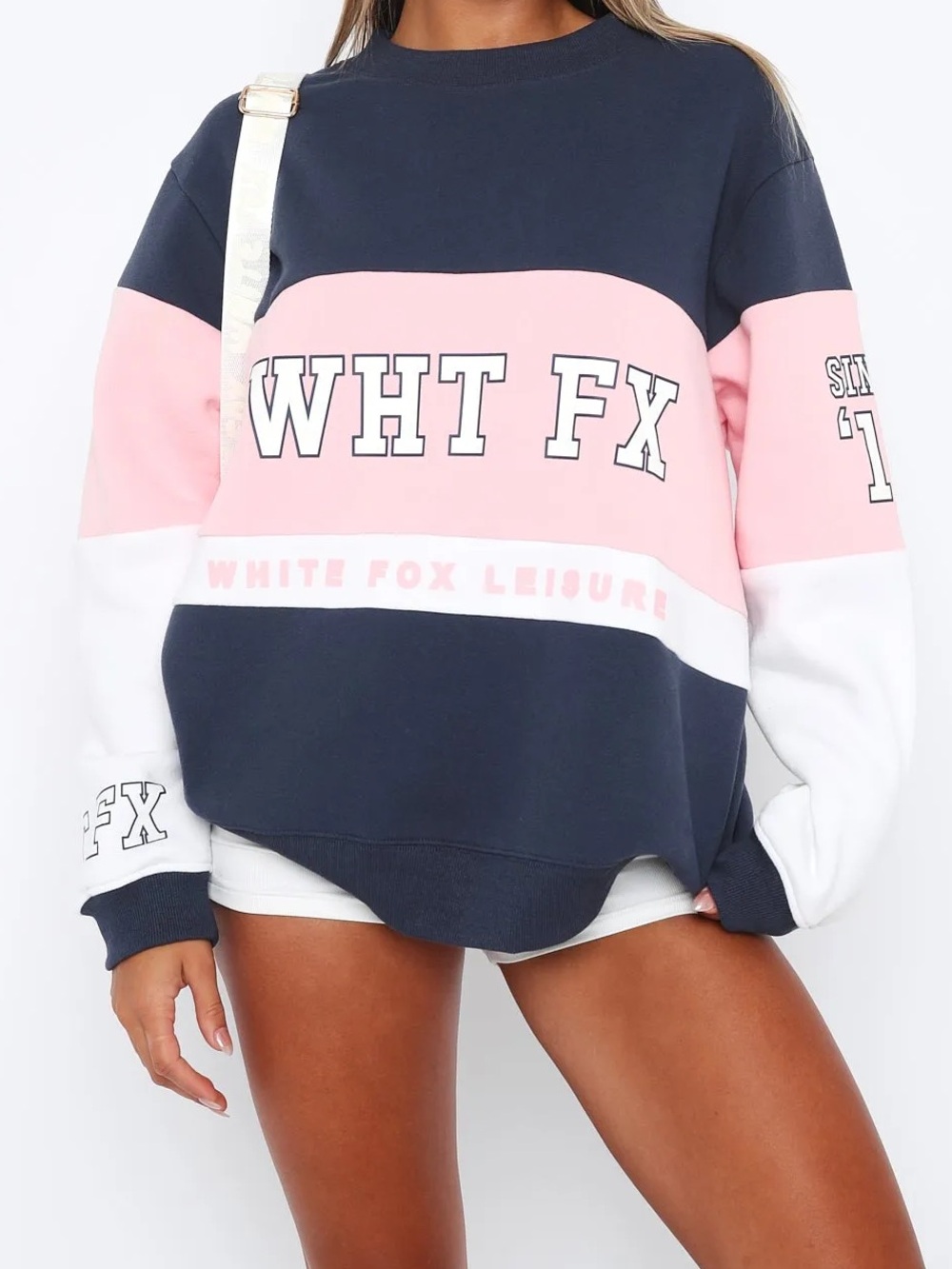 White Fox Colourblock Varsity Crewneck XS/S - Picture 3 of 3